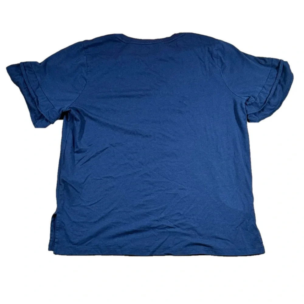 Michael Kors Navy Blue Flutter Sleeve T-Shirt